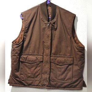 Vintage Brown UPS Uniform work wear Vest diamond quilted insulated  L ykk zipper